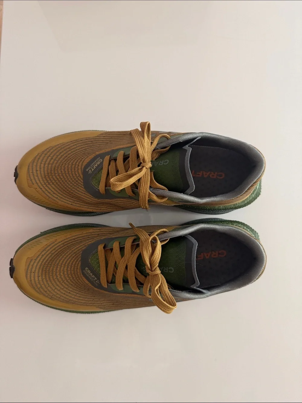 Craft Men’s Athletic Shoes — Tan and Olive Lace-Up Trainers
